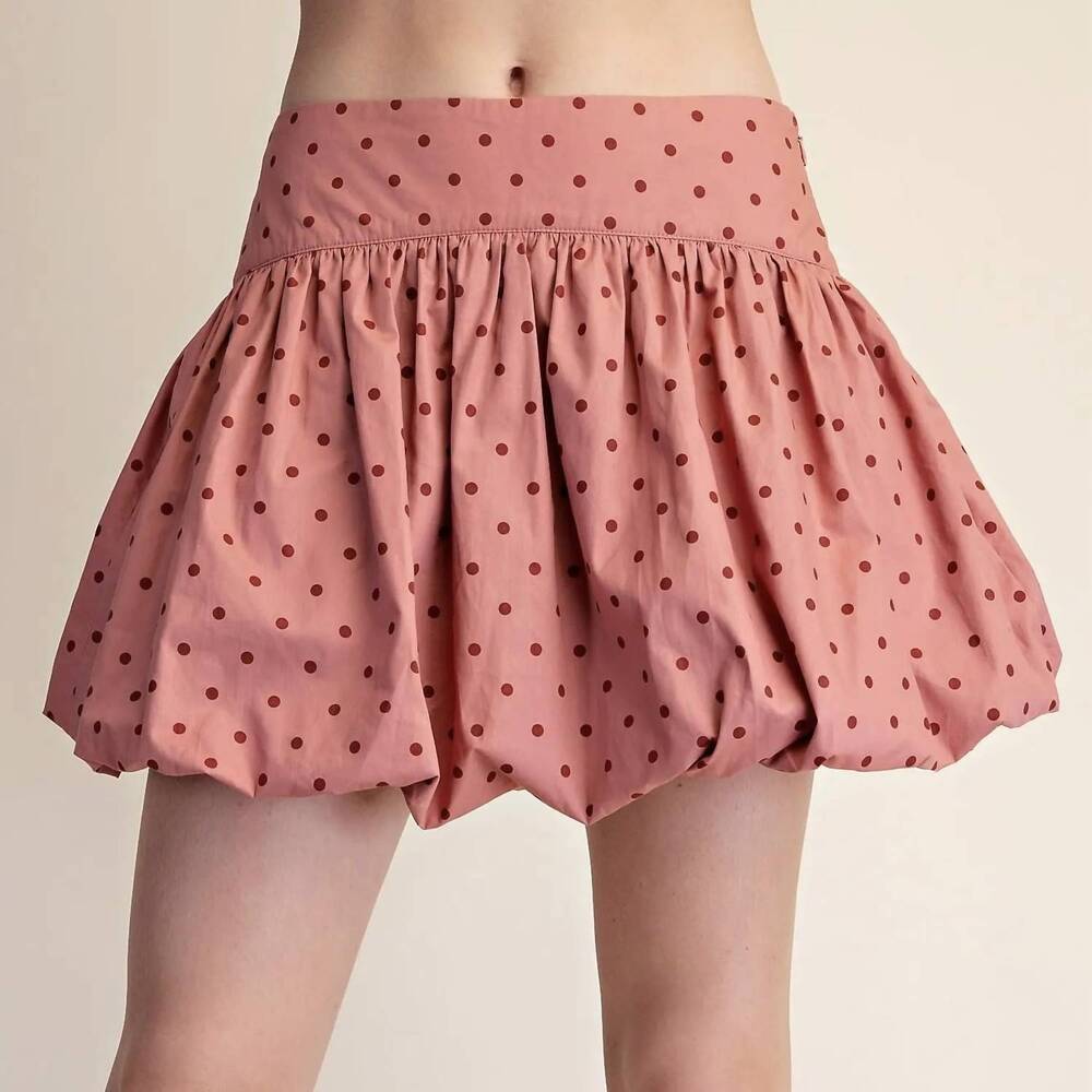 NEW GLAM polka dot balloon skort in pink